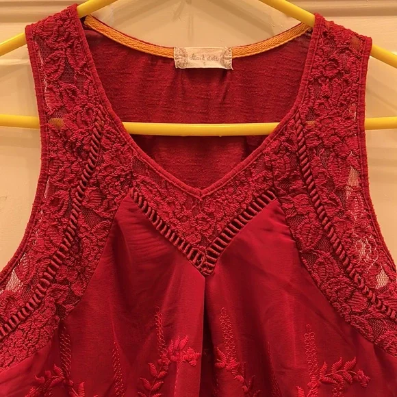 Altar’d State burgundy sleeveless shirt. - Picture 4 of 6